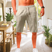 Laden Sie das Bild in den Galerie-Viewer, Lockere atmungsaktive Shorts aus Baumwolle und Leinen
