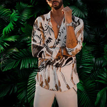 Laden Sie das Bild in den Galerie-Viewer, Büro Langarmes bedrucktes Hemd