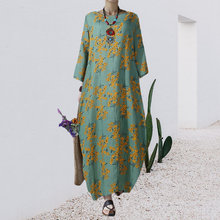 Laden Sie das Bild in den Galerie-Viewer, Vintage-Kleid mit Rundhalsausschnitt