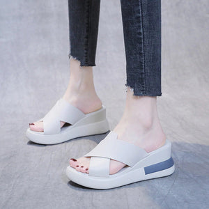 Damen Sandalen/Hausschuhe aus weichem Leder