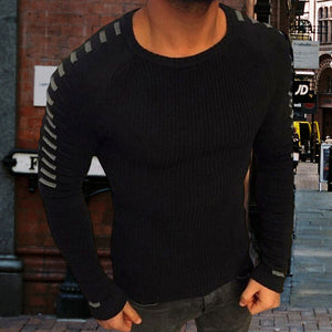 Langärmliger Strickpullover mit Rundhalsausschnitt
