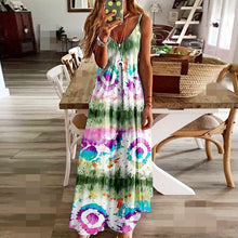 Laden Sie das Bild in den Galerie-Viewer, Damen Langes Sommer-Strandkleid