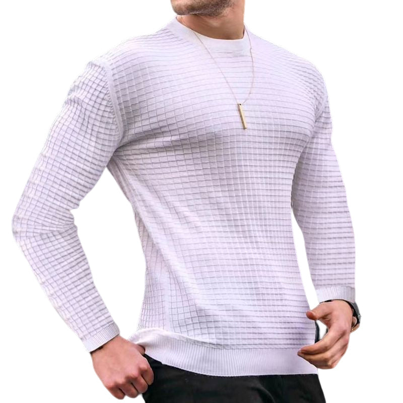 Schmales T-Shirt aus Baumwolle mit Waffelmuster