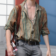 Laden Sie das Bild in den Galerie-Viewer, Vintage gestreiftes Langarm-Shirt
