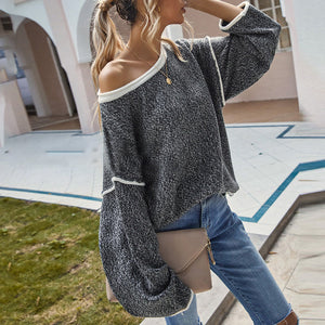 Lockerer Strickpullover mit Rundhalsausschnitt