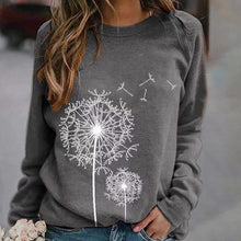 Laden Sie das Bild in den Galerie-Viewer, Sweatshirt mit Löwenzahn-Print
