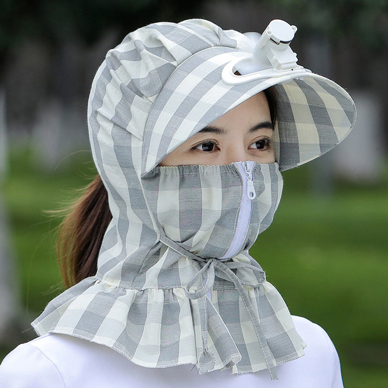 Sonnenhut mit Fächervisier und langer Krempe