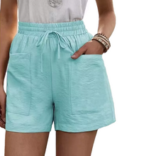 Laden Sie das Bild in den Galerie-Viewer, Sommer Damen lässige lockere Leinenshorts