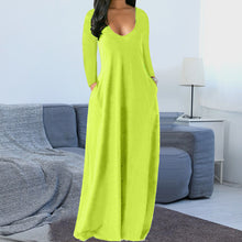 Laden Sie das Bild in den Galerie-Viewer, Solides Kleid mit schrägen Taschen