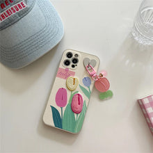 Laden Sie das Bild in den Galerie-Viewer, Niedliche Blumen-iPhone-Hülle mit Telefon-Lanyard