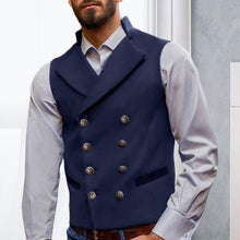 Laden Sie das Bild in den Galerie-Viewer, Einfarbige zweireihige Weste