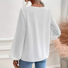 Laden Sie das Bild in den Galerie-Viewer, Einfarbiges Langärmliges Chiffonhemd