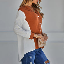 Laden Sie das Bild in den Galerie-Viewer, Lässiges Damenhemd mit Kontrastnähten und V-Ausschnitt