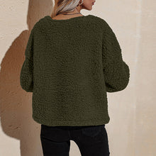 Laden Sie das Bild in den Galerie-Viewer, Damen Plüschjacke mit V-Ausschnitt
