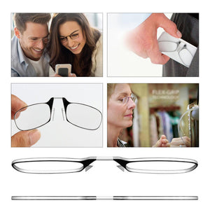 Tragbare Mini-Lesebrille mit beinlosem Nasenclip