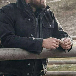 Einreihige Jeansjacke aus Baumwolle