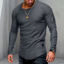 Laden Sie das Bild in den Galerie-Viewer, Langärmliges Zerknittertes T-Shirt für Herren