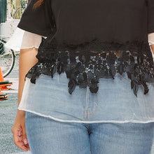 Laden Sie das Bild in den Galerie-Viewer, Damen-Spitzen-T-Shirt Aus Chiffon