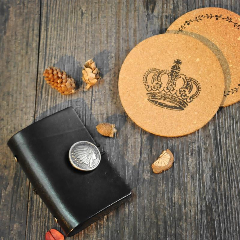 Neue kreative handgefertigte Kartentasche aus Leder mit Indianerkopf