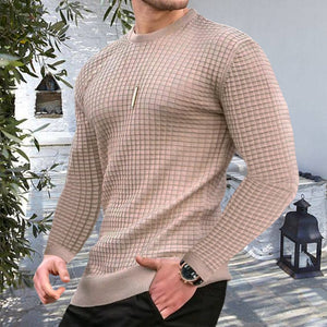 Schmales T-Shirt aus Baumwolle mit Waffelmuster