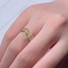 Laden Sie das Bild in den Galerie-Viewer, Einfacher V-förmiger Diamantgirlandenring