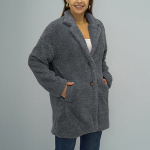 Doppelseitige Plüschjacke
