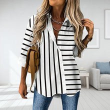 Laden Sie das Bild in den Galerie-Viewer, Lässige Einfache Gestreifte Bluse