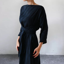 Laden Sie das Bild in den Galerie-Viewer, Lockeres Schnürkleid aus Baumwolle und Leinen