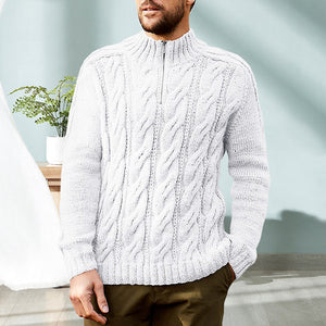Einfarbiger Pullover mit Reißverschluss für Herren