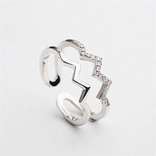 Laden Sie das Bild in den Galerie-Viewer, Doppelter Diamant-Wellenring