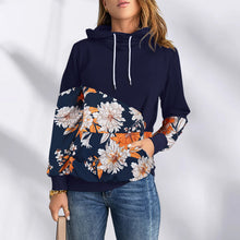 Laden Sie das Bild in den Galerie-Viewer, Langarmiges Sweatshirt mit Kapuze und hohem Ausschnitt