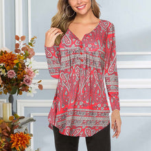 Laden Sie das Bild in den Galerie-Viewer, Bedrucktes, lockeres Langarm-T-Shirt