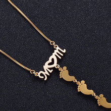 Laden Sie das Bild in den Galerie-Viewer, Edelstahl Halskette mit Puppenfüßen