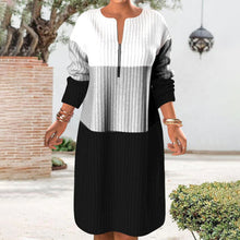 Laden Sie das Bild in den Galerie-Viewer, Farbblockkleid mit Reißverschluss