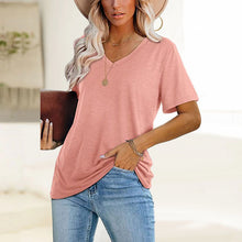 Laden Sie das Bild in den Galerie-Viewer, Modisches Lässiges T-Shirt Mit V-Ausschnitt Für Damen