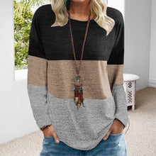 Laden Sie das Bild in den Galerie-Viewer, Sweatshirt mit Rundhalsausschnitt und Farbblockdruck