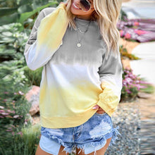 Laden Sie das Bild in den Galerie-Viewer, Langarm-Sweatshirt mit Regenbogen-Farbverlauf