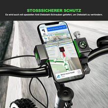 Laden Sie das Bild in den Galerie-Viewer, Diebstahlsicherung und Absturzsicherung Fahrrad Handyhalter mit Lampe