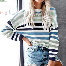 Laden Sie das Bild in den Galerie-Viewer, Herbst Gestreifter Pullover