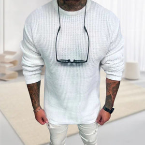 Einfarbiger Pullover mit Rundhalsausschnitt