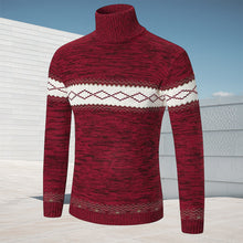 Laden Sie das Bild in den Galerie-Viewer, Modischer Einfacher Strickpullover mit Rautenmuster für Herren