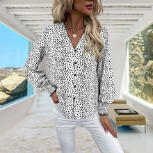 Laden Sie das Bild in den Galerie-Viewer, Lässige Bluse mit Leopardenmuster