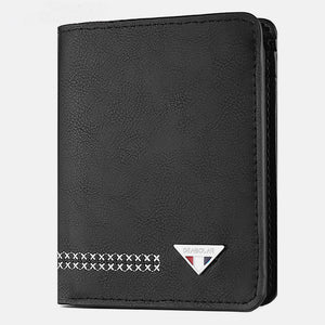 Dreifach faltbare Herren-Brieftasche aus strapazierfähigem Leder