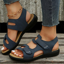 Laden Sie das Bild in den Galerie-Viewer, Lässige bequeme Damen-Sandalen aus Leder mit Klettverschluss