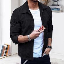 Laden Sie das Bild in den Galerie-Viewer, Fleecejacke aus Hirschleder für Herren