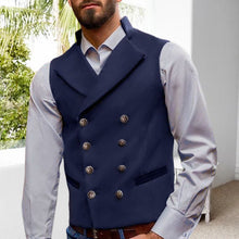Laden Sie das Bild in den Galerie-Viewer, Einfarbige zweireihige Weste