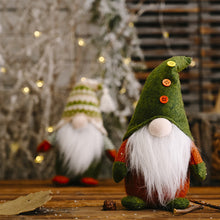 Laden Sie das Bild in den Galerie-Viewer, Weihnachtsgrüne gesichtslose Elfenfigur des alten Mannes