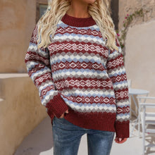 Laden Sie das Bild in den Galerie-Viewer, Weihnachten Gestreifter Strickpullover