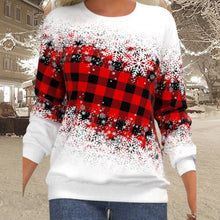 Laden Sie das Bild in den Galerie-Viewer, Loses Sweatshirt mit weihnachtlichem Rundhalsausschnitt für Damen