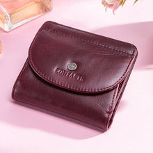 Laden Sie das Bild in den Galerie-Viewer, Damen faltbare Ledergeldbörse